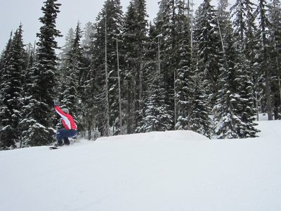 And almost landing.  Her butt hit pretty soon after...