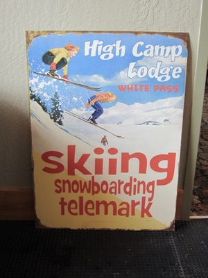 Awesome old-school sign at the High Camp Lodge of White Pass.
