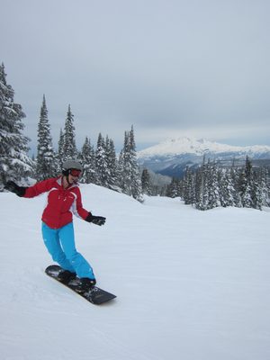 Diana heading down mountain.