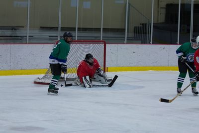 Waiting by the net for a pass...