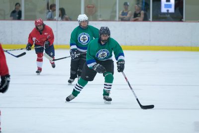 Coming up the ice.