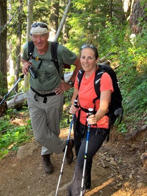 Catherine and Frank pause on the trail.