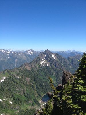 Looking off the backside of Mt Ellinor.  We could hear...