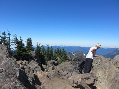 Kathie looks for goats.