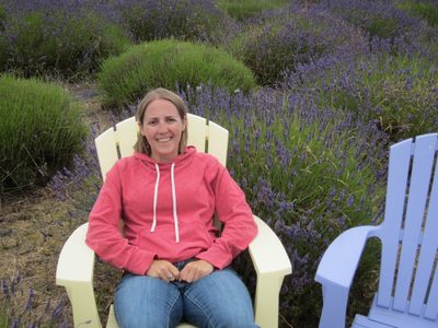 Sitting in a field of lavender.  I'm somehow a bit...