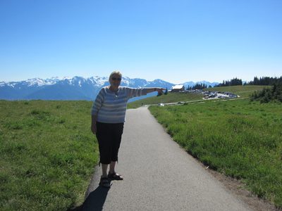 Mom pointing where we were headed.