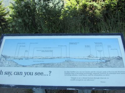 An explanatory sign partway down the mountain.