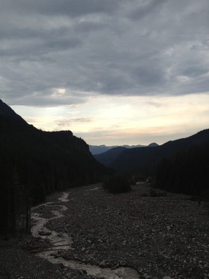 Looking down the Nisqually River from the Nisqually...