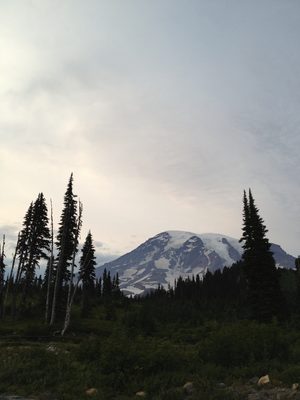 Mt Rainier from the Paradise Inn. Clouds were definitely...