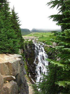 Myrtle Falls and a bridge.