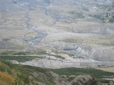 Looking down into the valley between Johnston Ridge and...