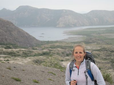 Catherine with Spirit Lake.  If the weather had been as...