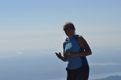 Taking photos on top of the world!