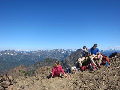 Lunch! Not a bad view. We're not quite at the top, but...