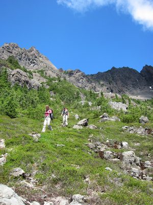 ... and hiking through a meadow. Not a bad place to spend a day!