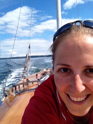 Another self-photo, from the bow during the tow.