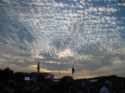Sunset over the AMD stage.