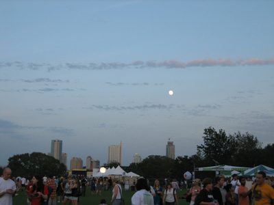 Moonrise over the city.