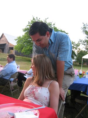Amber and Jason during the rehearsal dinner.
