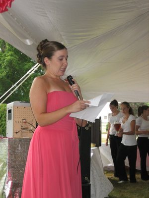 Stef gives her toast.
