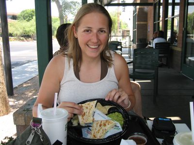 Meal of champions: cheese quesadillas from Baja Fresh. ...