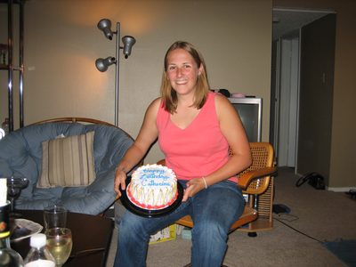 Birthday girl with a birthday cake