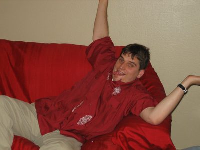 Austin, blending right in with the couch