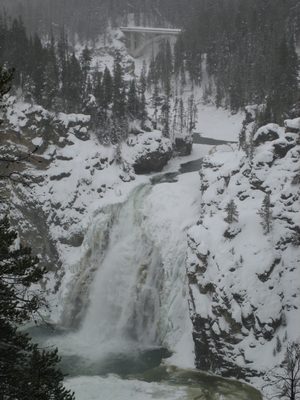 Bridge + waterfall = happy Catherine