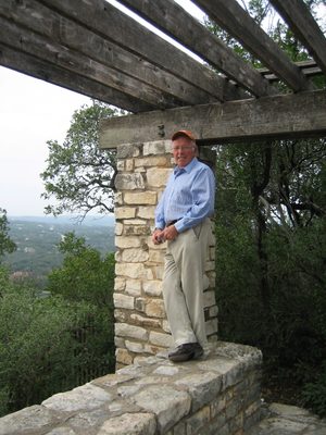 Dad relaxing at "the highest point" in Austin (at just...