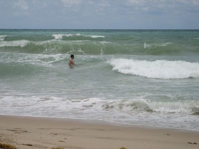 Jay playing in the surf