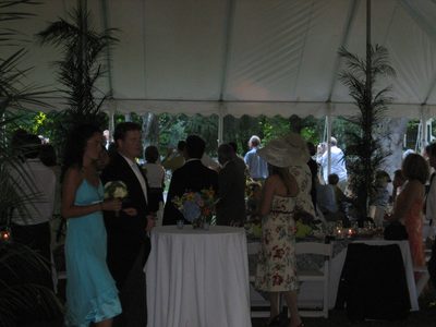 Biff and Marta walking in to the reception