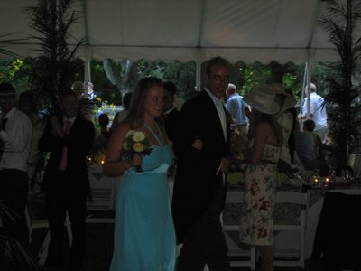 Sharon and The Todd coming in to the reception