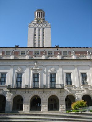 The UT Tower from below