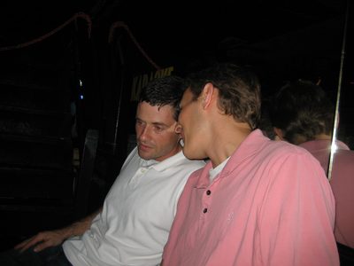 Jay and Matt converse during a kareoke break.