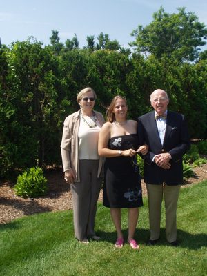 Mom, Catherine, and Dad before the wedding of Jennifer...