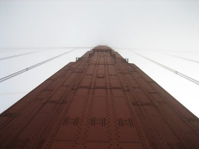 View up Bridge Tower #1.