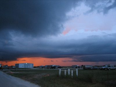 The nearby clouds were terrifically scary and made the...