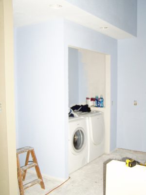 The washer/dryer area in Jay's new kitchen.