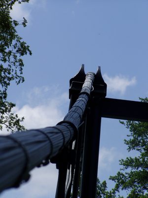 A great shot of the sag in the cables and the...
