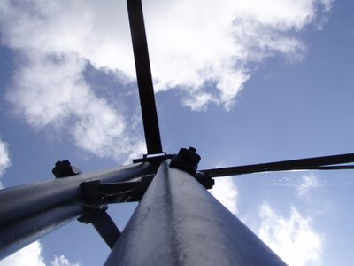 Looking up one of the support towers.