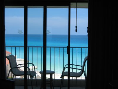 The view from our room out over the ocean.  At night...