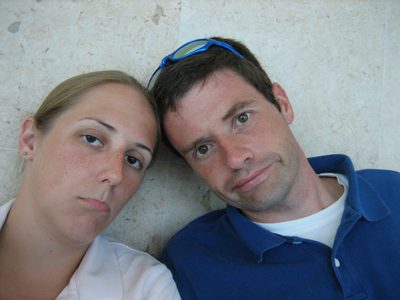 Sad faces: time to board the plane to leave Cancun.