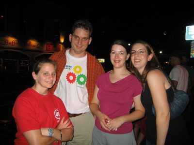 Alison, Austin, Kim, and Katie head out for the night.