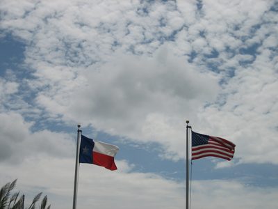 Flags in the breeze.