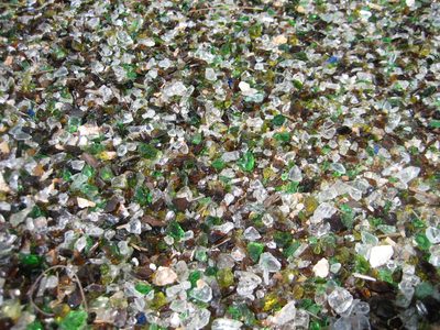 The broken glass.