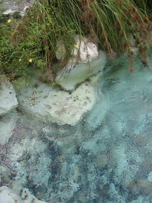 The clear, deep pond in the middle of the courtyard at...