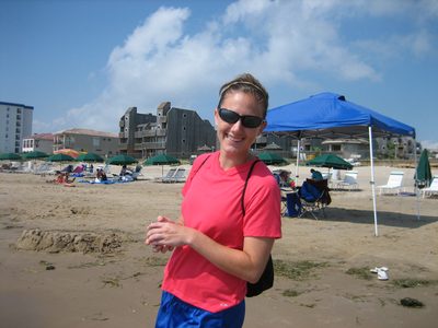Carrie on the beach.