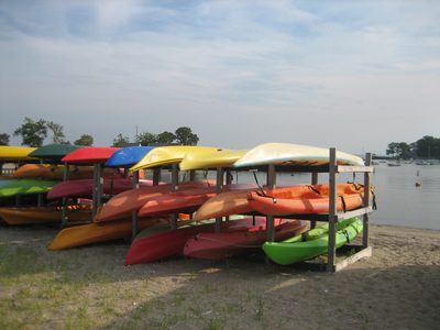 Kayaks at the boat club