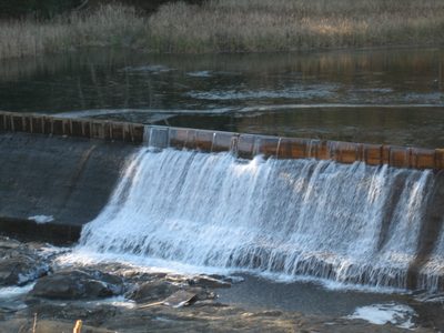 The top of the dam was actually made of wood.
