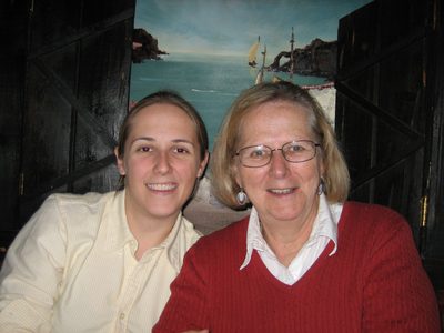 Mom and Catherine at Thanksgiving dinner.